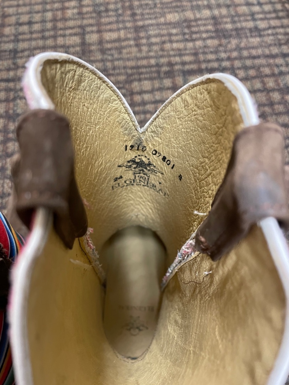 El General Cowboy Boots with Multicolor Serape Shaft Made in Mexico Wms 8- EUC! - Picture 9 of 11